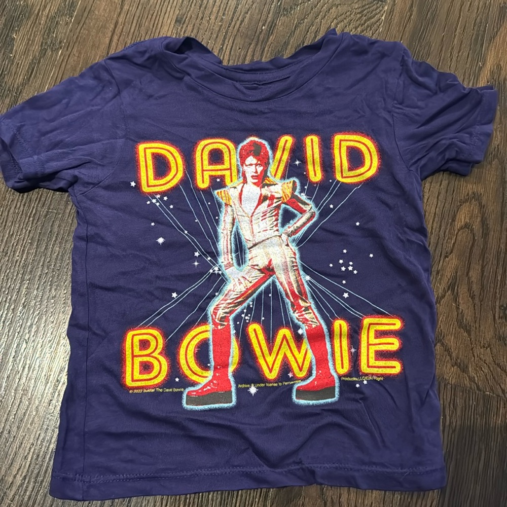 Rowdy Sprouts David Bowie Short Sleeve T-Shirt. BRAND NEW NEVER WORN